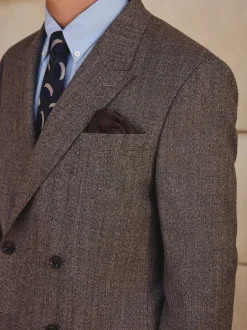 Pakken|Next Neutraal - Double Breasted Merino Wool Blend Suit Jacket