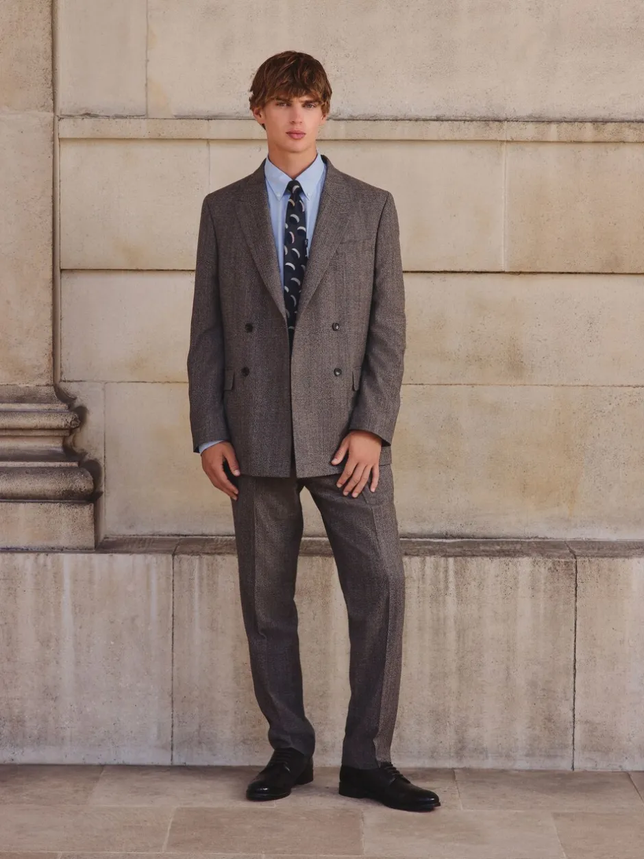 Pakken|Next Neutraal - Double Breasted Merino Wool Blend Suit Jacket