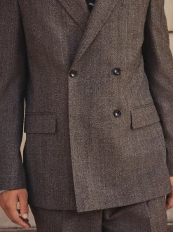Pakken|Next Neutraal - Double Breasted Merino Wool Blend Suit Jacket