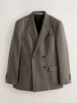 Pakken|Next Neutraal - Double Breasted Merino Wool Blend Suit Jacket