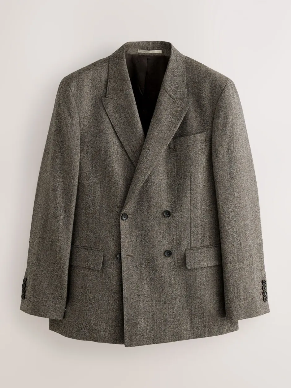 Pakken|Next Neutraal - Double Breasted Merino Wool Blend Suit Jacket