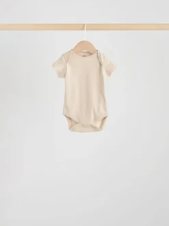 Rompertjes En Hemdjes|Rompertjes En Hemdjes|Next Neutraal - Essential set van 5 babyrompertjes met korte mouwen