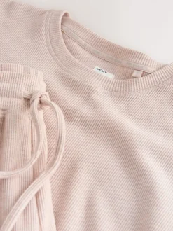 Loungewear|Alle Nacht- En Loungekleding*Next Neutraal - Gezellige pyjama met wafeldessin en lange mouwen