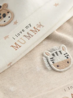 Mutsjes En Antikrabwantjes*Next Neutraal - I Love My Mummy/Daddy Baby Hoeden met Stropdas 2 set (0-6maanden)