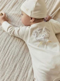 Babypakjes En Babypyjama's*Next Neutraal - Im New Here Sleepsuit And Hat Set (0-9mths)