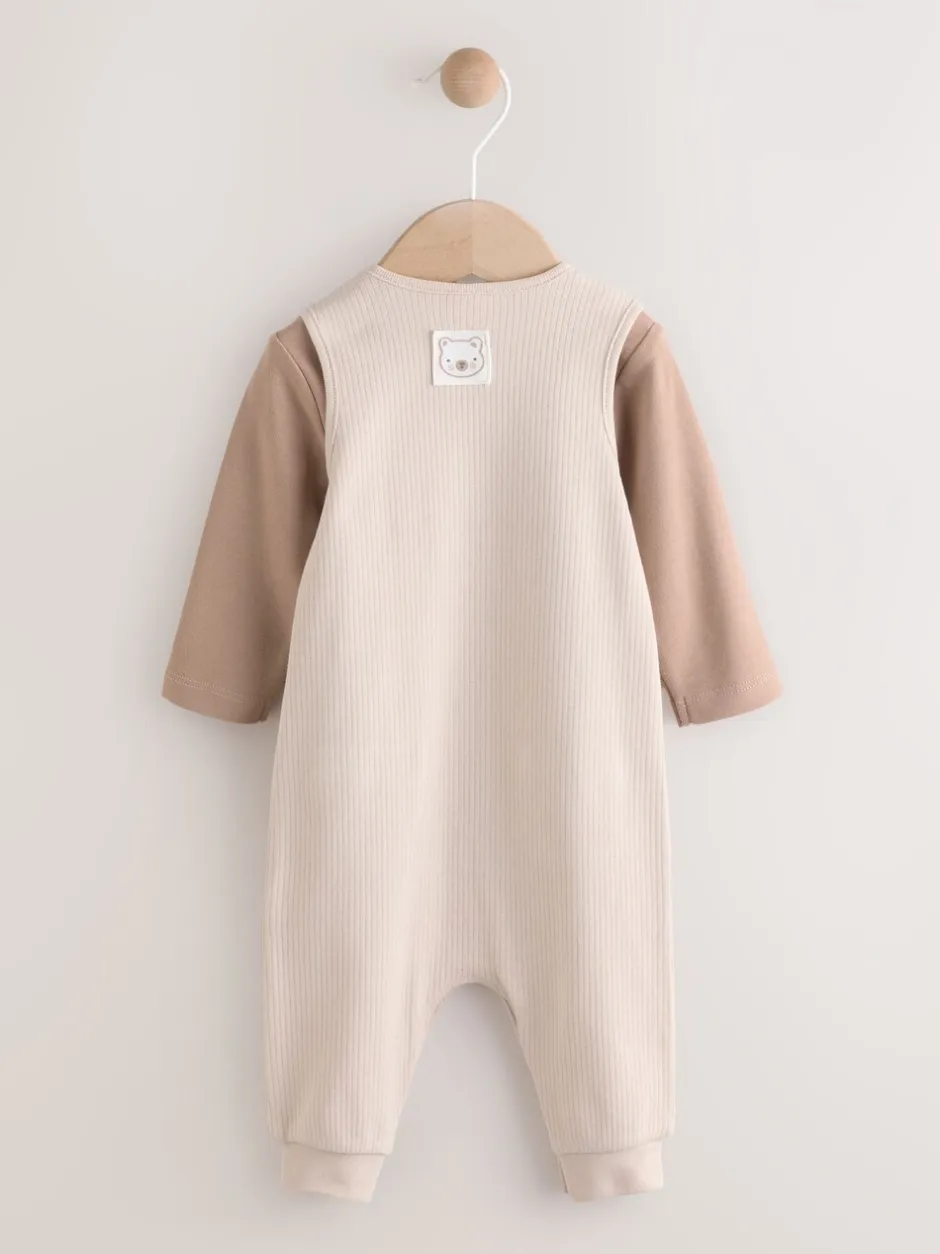 Rompertjes En Tuinbroeken|Tuinbroeken|Next Neutraal - Jersey tuinbroek en rompertje babyset (0mnd-2jr)