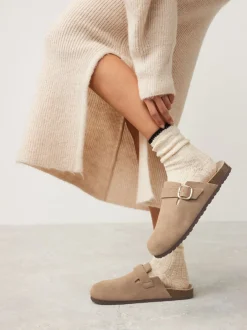 Lage Schoenen|Next - Klompen met leren voetbed Neutraal