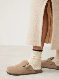 Lage Schoenen|Next - Klompen met leren voetbed Neutraal