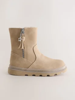Boots|Next - Laarzen met kwastjes en gevoerd met imitatiebont Neutraal
