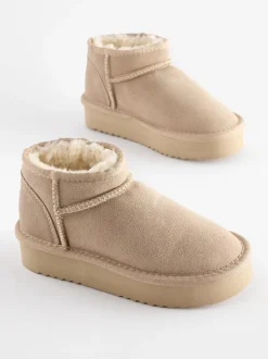 Boots|Next Neutraal - Lage schoenen mini warmgevoerde waterafstotende suède Boots
