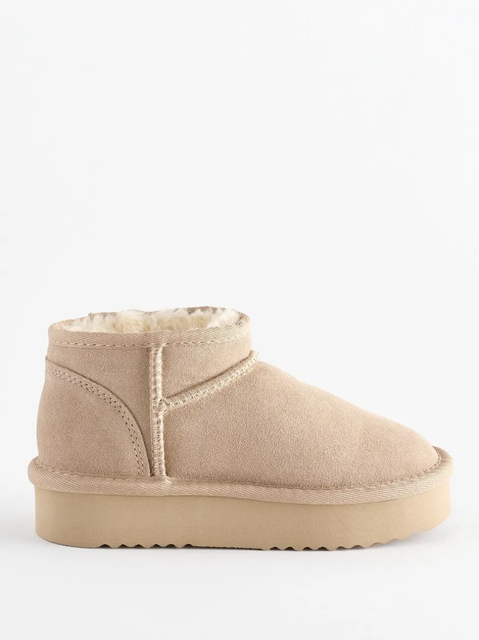 Boots|Next Neutraal - Lage schoenen mini warmgevoerde waterafstotende suède Boots