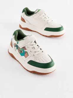 Sneakers*Next Neutraal - Minecraft sneakers met klittenband en elastische veters
