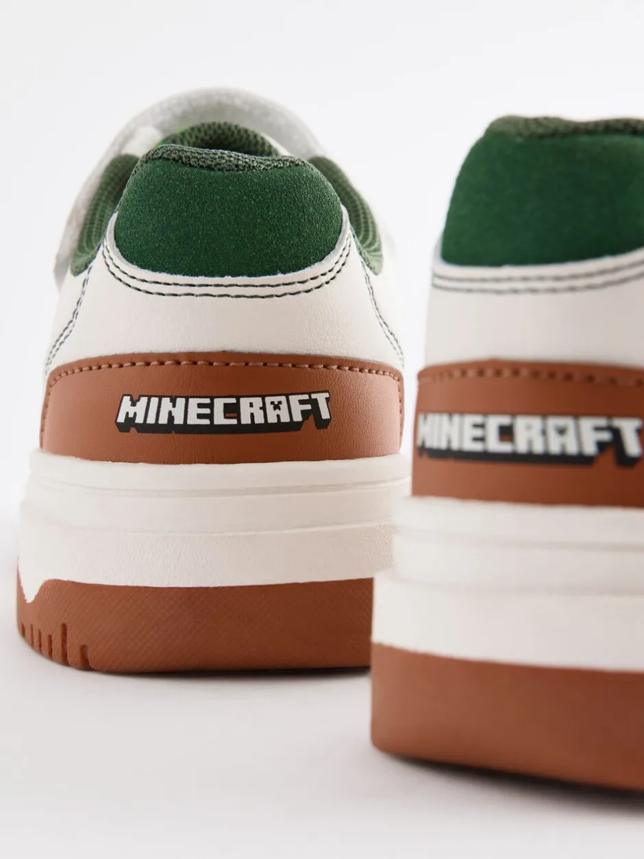 Sneakers*Next Neutraal - Minecraft sneakers met klittenband en elastische veters