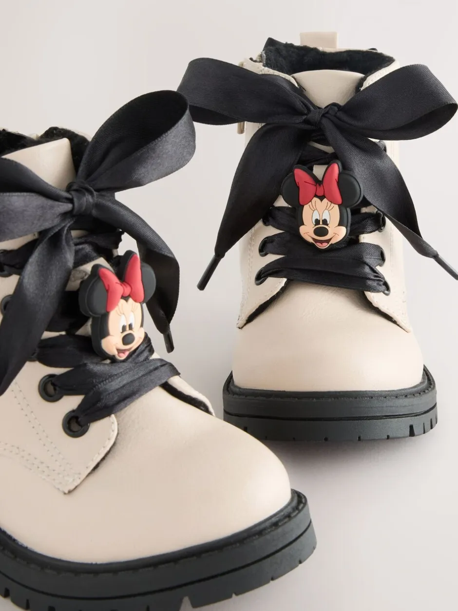 Boots|Next Neutraal - Minnie Mouse Bow Detail Lace Up Enkellaarsjes