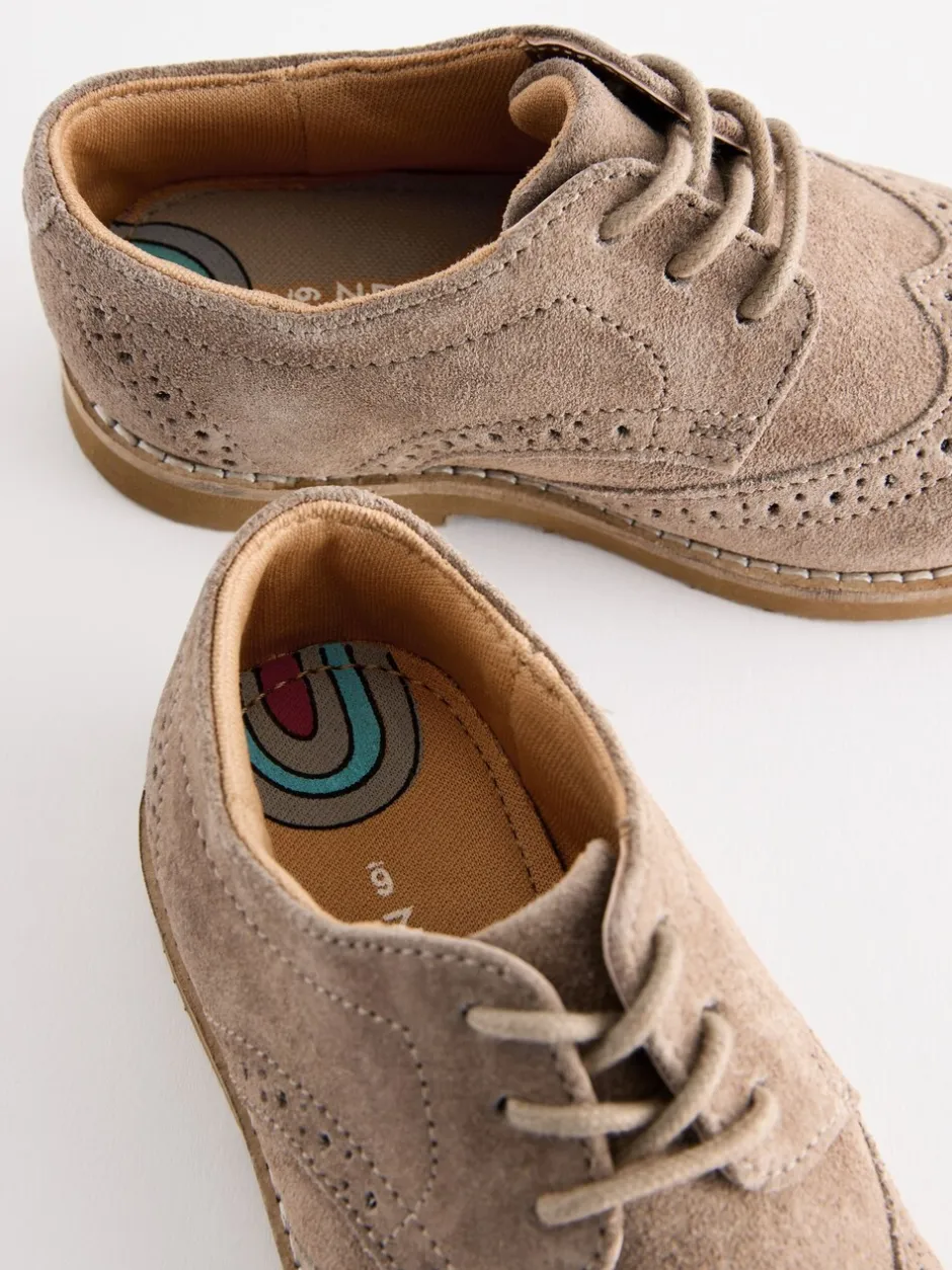 Gelegenheidskleding|Next Neutraal - Modieuze brogues van leer
