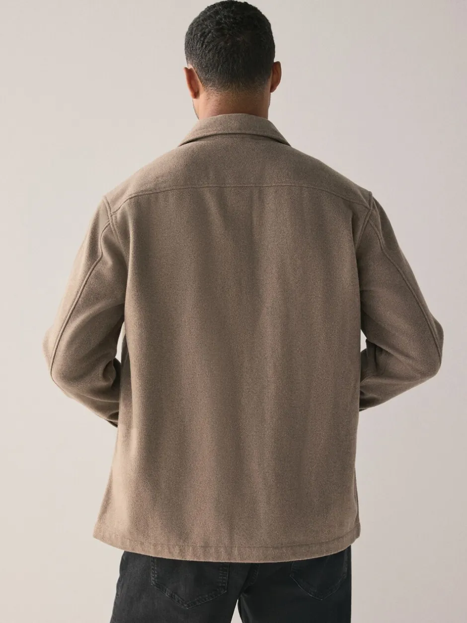 Blazers En Business-Jasjes|Next - Overshirt met twee zakken en wol Neutraal