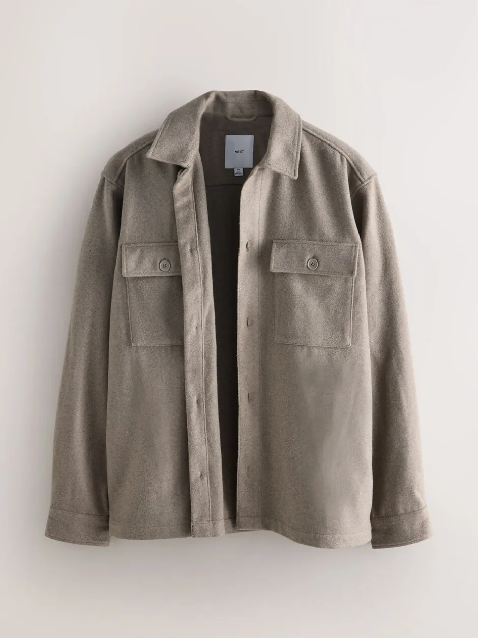 Blazers En Business-Jasjes|Next - Overshirt met twee zakken en wol Neutraal