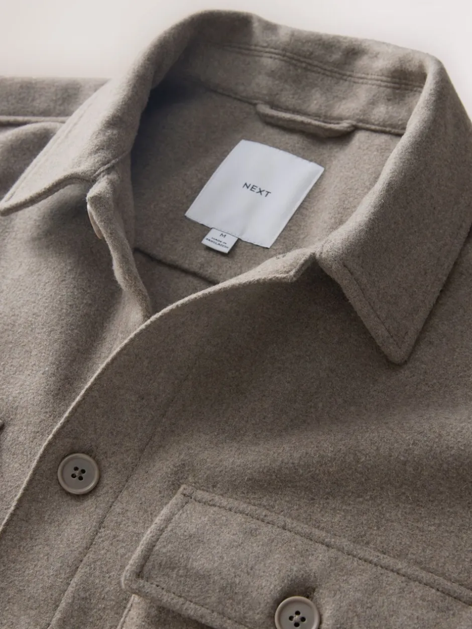 Blazers En Business-Jasjes|Next - Overshirt met twee zakken en wol Neutraal