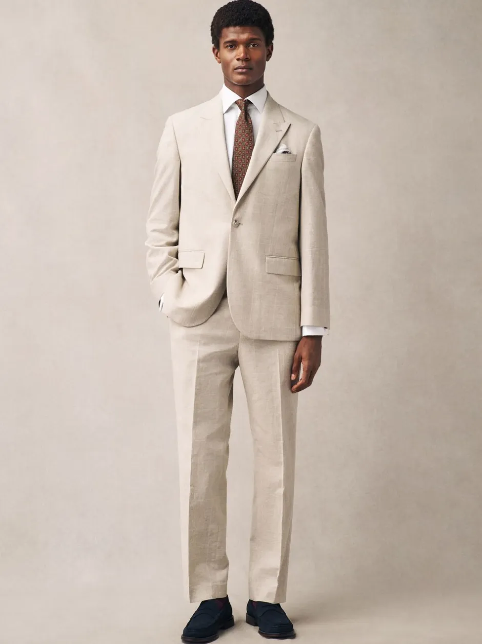 Blazers En Business-Jasjes|Pakken*Next Neutraal - Regular fit linnen blend geruit colbert