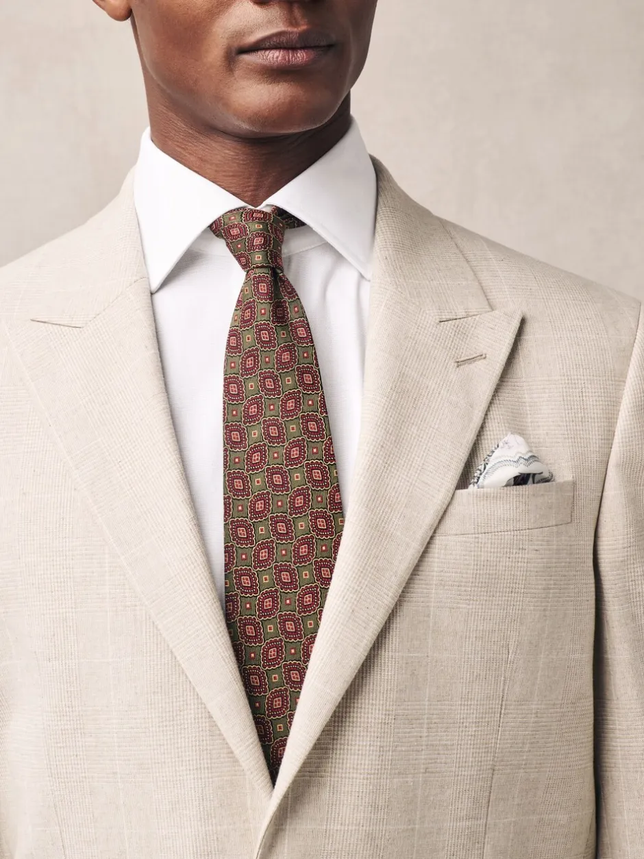 Blazers En Business-Jasjes|Pakken*Next Neutraal - Regular fit linnen blend geruit colbert