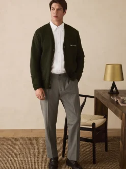 Formele Broek*Next - Regular Tapered Fit Smart Textured Soft Touch Trousers Neutraal