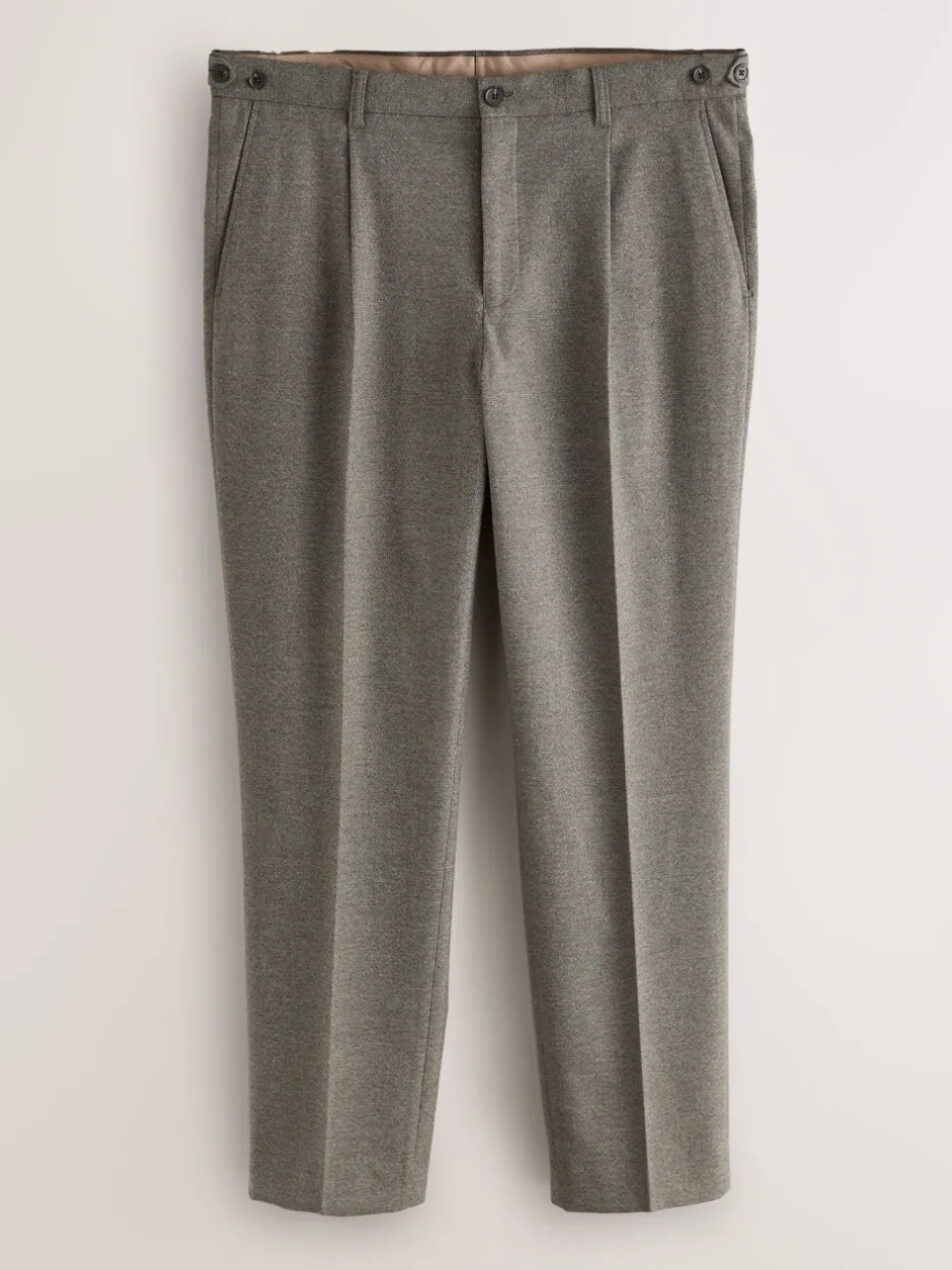 Formele Broek*Next - Regular Tapered Fit Smart Textured Soft Touch Trousers Neutraal