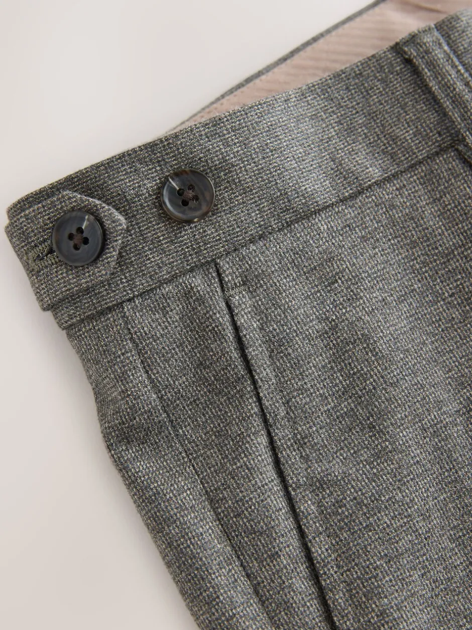 Formele Broek*Next - Regular Tapered Fit Smart Textured Soft Touch Trousers Neutraal