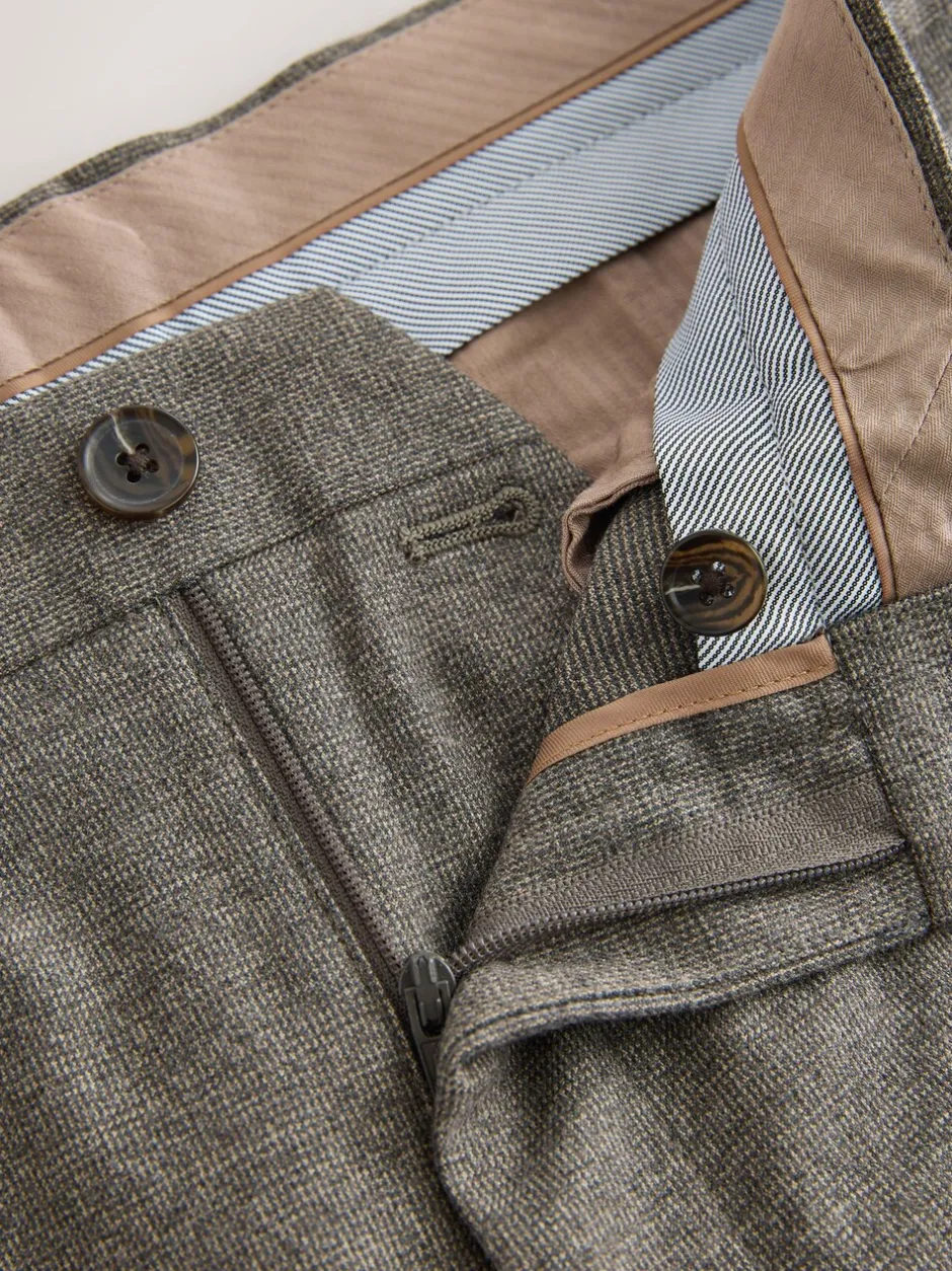 Formele Broek*Next - Regular Tapered Fit Smart Textured Soft Touch Trousers Neutraal