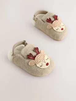 Pantoffels|Pantoffels*Next Neutraal - Rendier Kerstmis Klomp Pantoffels