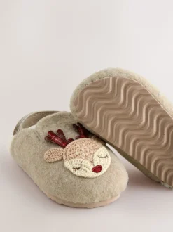 Pantoffels|Pantoffels*Next Neutraal - Rendier Kerstmis Klomp Pantoffels