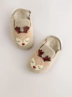Pantoffels|Pantoffels*Next Neutraal - Rendier Kerstmis Klomp Pantoffels