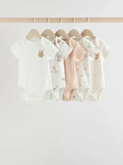 Rompertjes En Hemdjes|Rompertjes En Hemdjes|Next Neutraal - Set van 5 babyrompertjes met korte mouwen