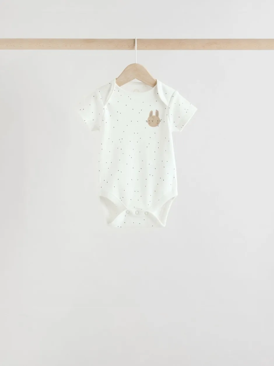 Rompertjes En Hemdjes|Rompertjes En Hemdjes|Next Neutraal - Set van 5 babyrompertjes met korte mouwen