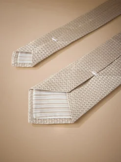 Stropdassen En Pochets*Next - Signature das met textuur van Italiaanse zijde Neutraal