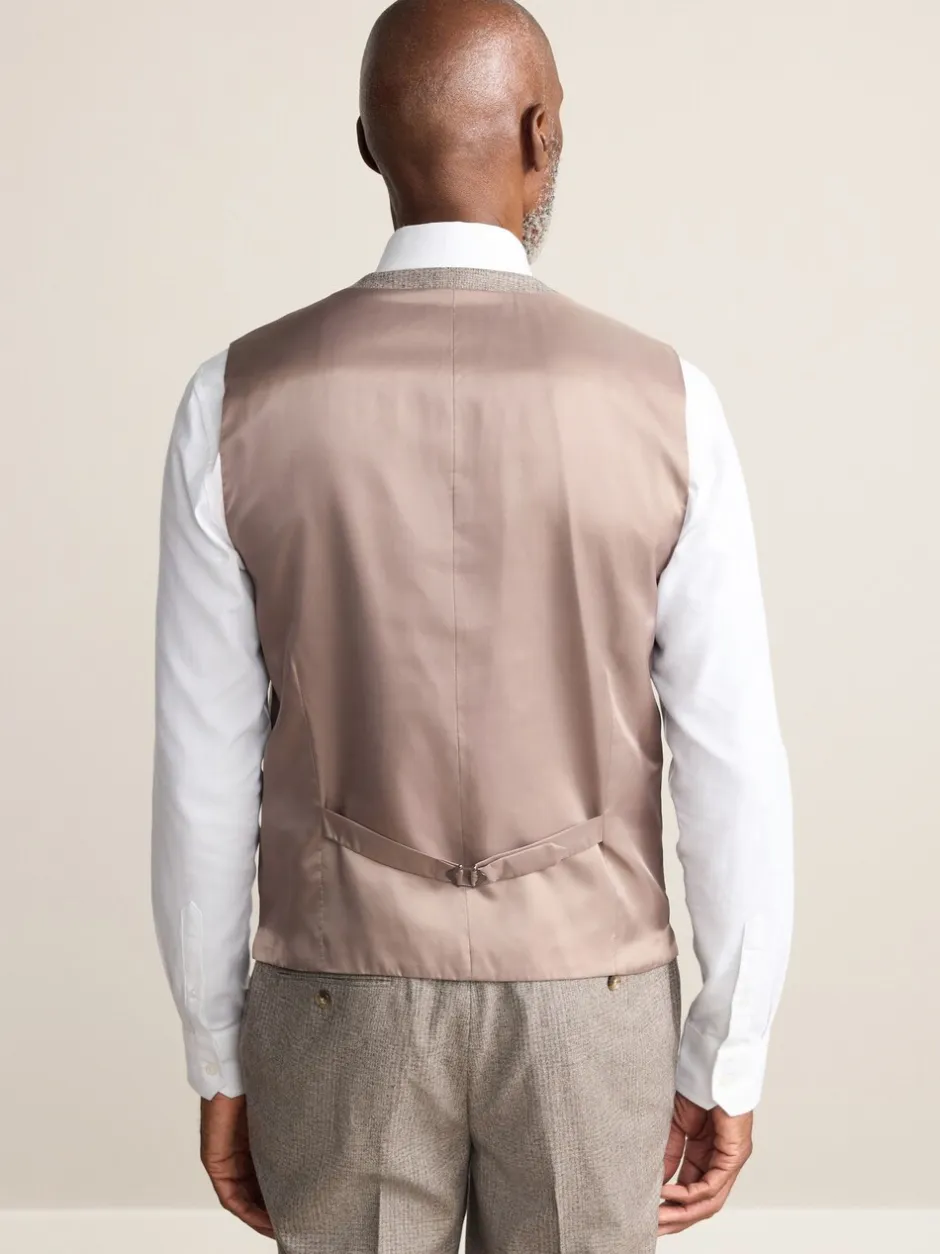 Vesten*Next Neutraal - Signature Marzotto 100% Italiaans wollen Pak met ruitpatroon: gilet
