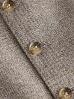 Vesten*Next Neutraal - Signature Marzotto 100% Italiaans wollen Pak met ruitpatroon: gilet