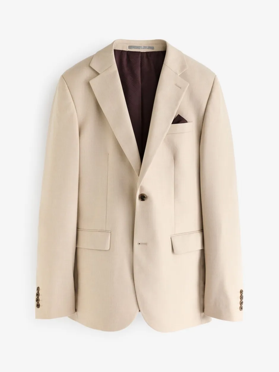 Pakken|Next Neutraal - Slim-fit flanellen colbert