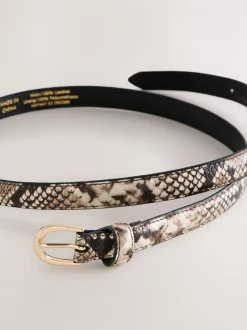 Ceintuurs*Next Neutraal - Snake Effect Skinny Leather Belt