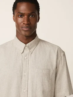 Shirts*Next - Standaard kraag - Katoen/linnen overhemd met korte mouwen Neutraal