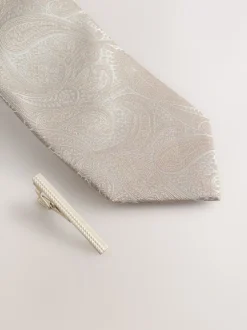Stropdassen En Pochets|Next - Stropdas met paisleymotief en stropdas Neutraal