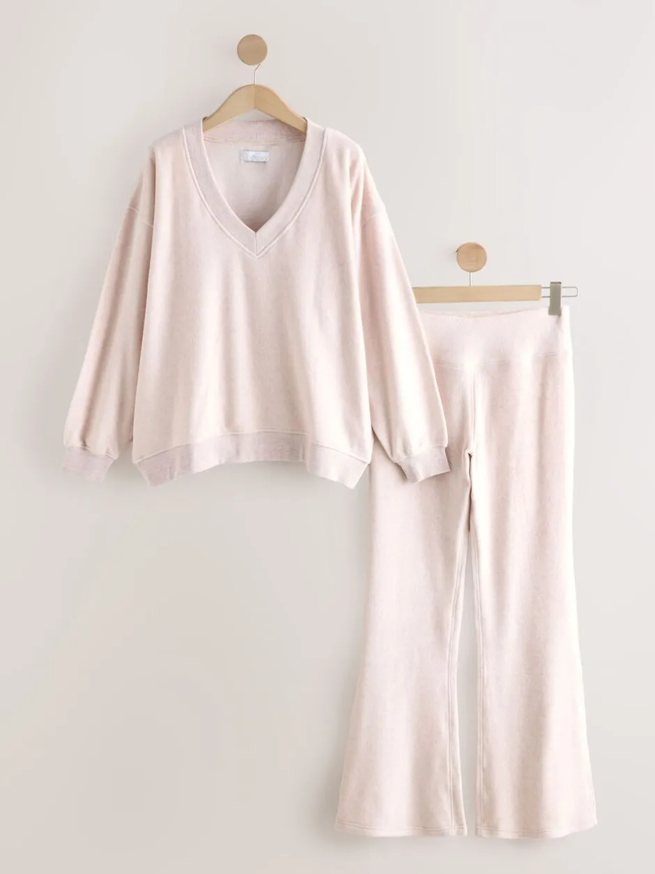 Loungewear|Next - STUDIO Fleece Tunic & Joggers Set Neutraal