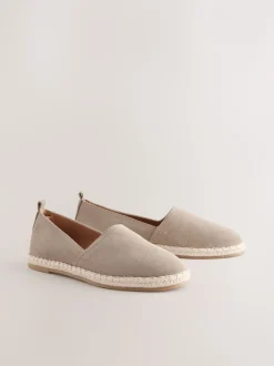 Lage Schoenen*Next - Suède espadrilles met dichte neus Neutraal