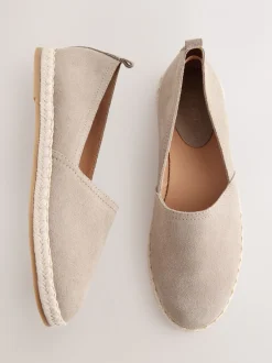 Lage Schoenen*Next - Suède espadrilles met dichte neus Neutraal