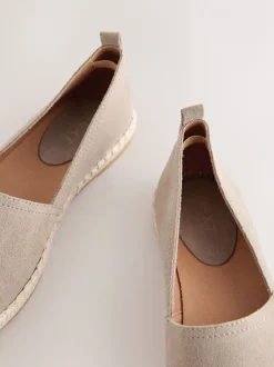 Lage Schoenen*Next - Suède espadrilles met dichte neus Neutraal