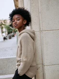Truien En Breisels|Sweaters En Hoody´S|Next Neutraal - Utility gebreide hoodie (3-16jr)