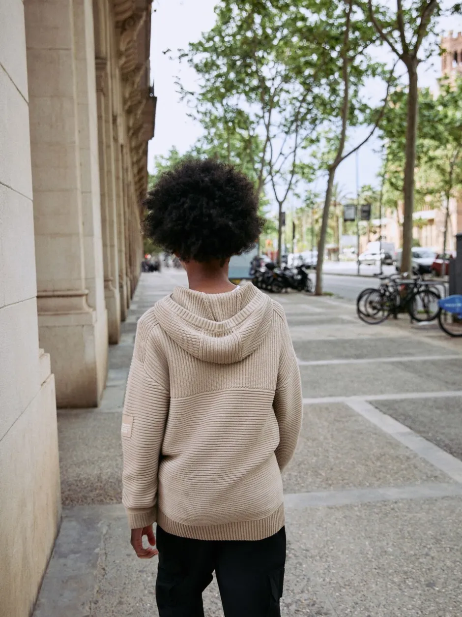 Truien En Breisels|Sweaters En Hoody´S|Next Neutraal - Utility gebreide hoodie (3-16jr)
