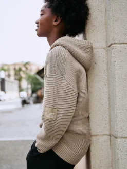 Truien En Breisels|Sweaters En Hoody´S|Next Neutraal - Utility gebreide hoodie (3-16jr)