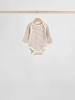 Rompertjes En Hemdjes|Rompertjes En Hemdjes*Next Neutraal - Verpakking van 5 100% katoenen babyrompertjes met lange mouwen