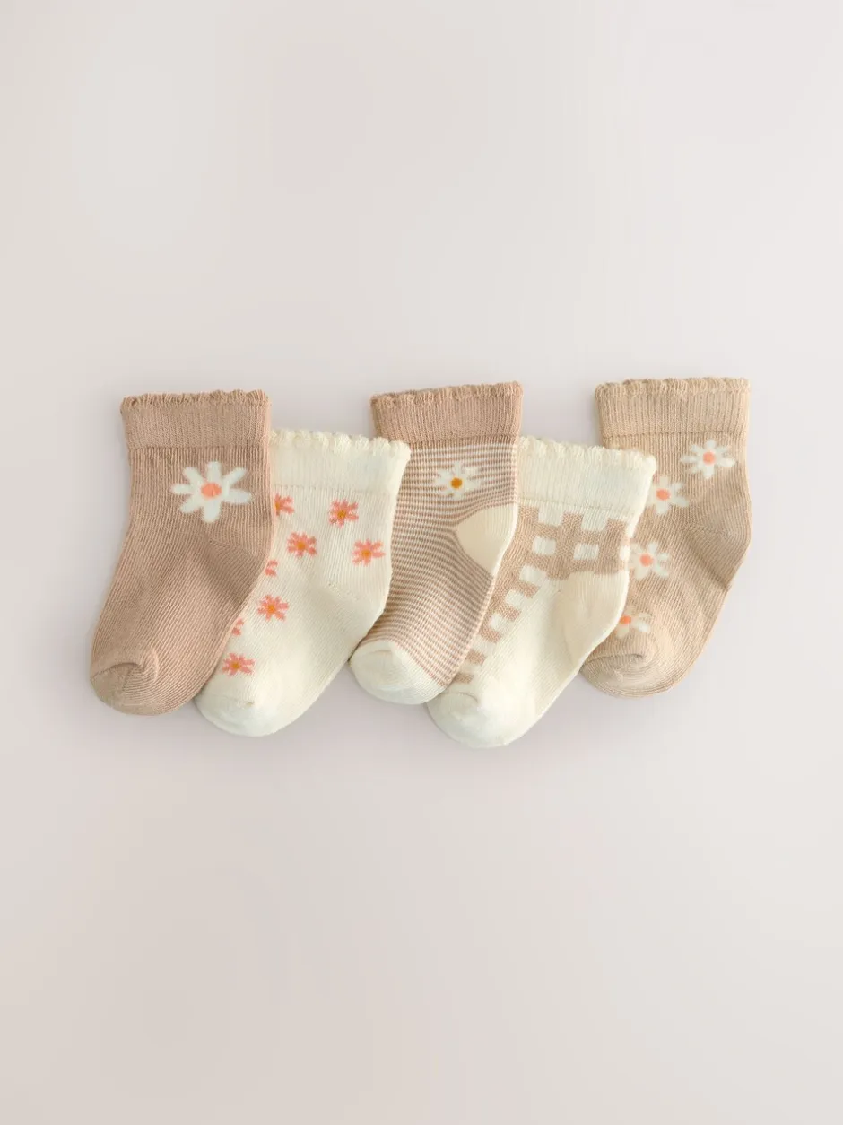 Sokken En Panty's|Next Neutraal - Verpakking van 5 paar babysokken (0 mnd-2 jr)