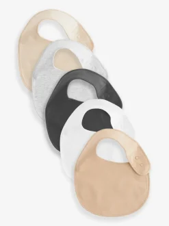 Slabbetjes|Next Neutraal - Verpakking van 5 babyslabbetjes van 100% katoen
